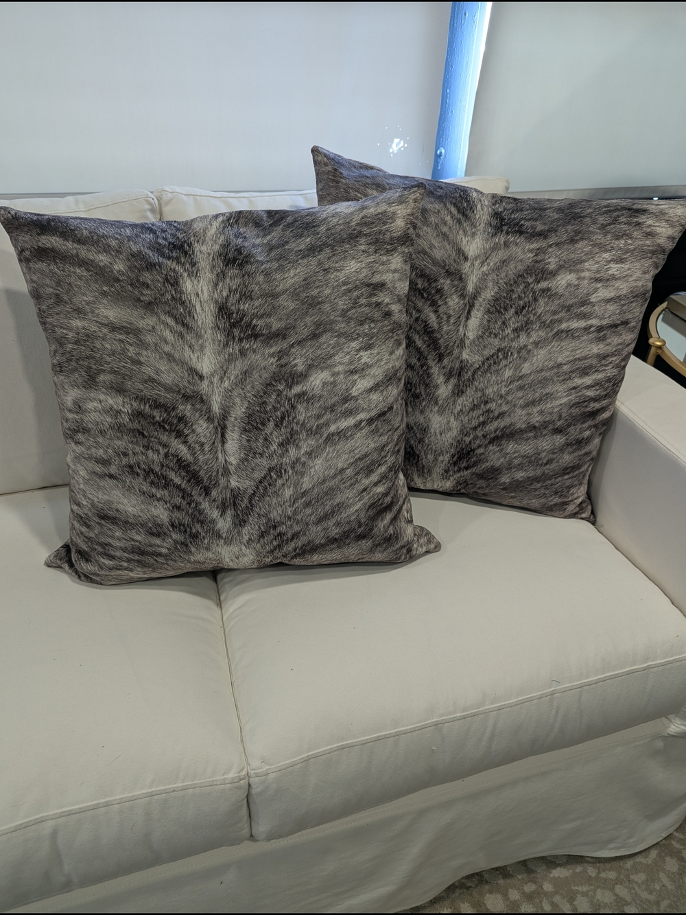 Gray Faux Fur Decorative Throw Pillow - Home Accents